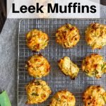 Cheddar and leek muffins pin image