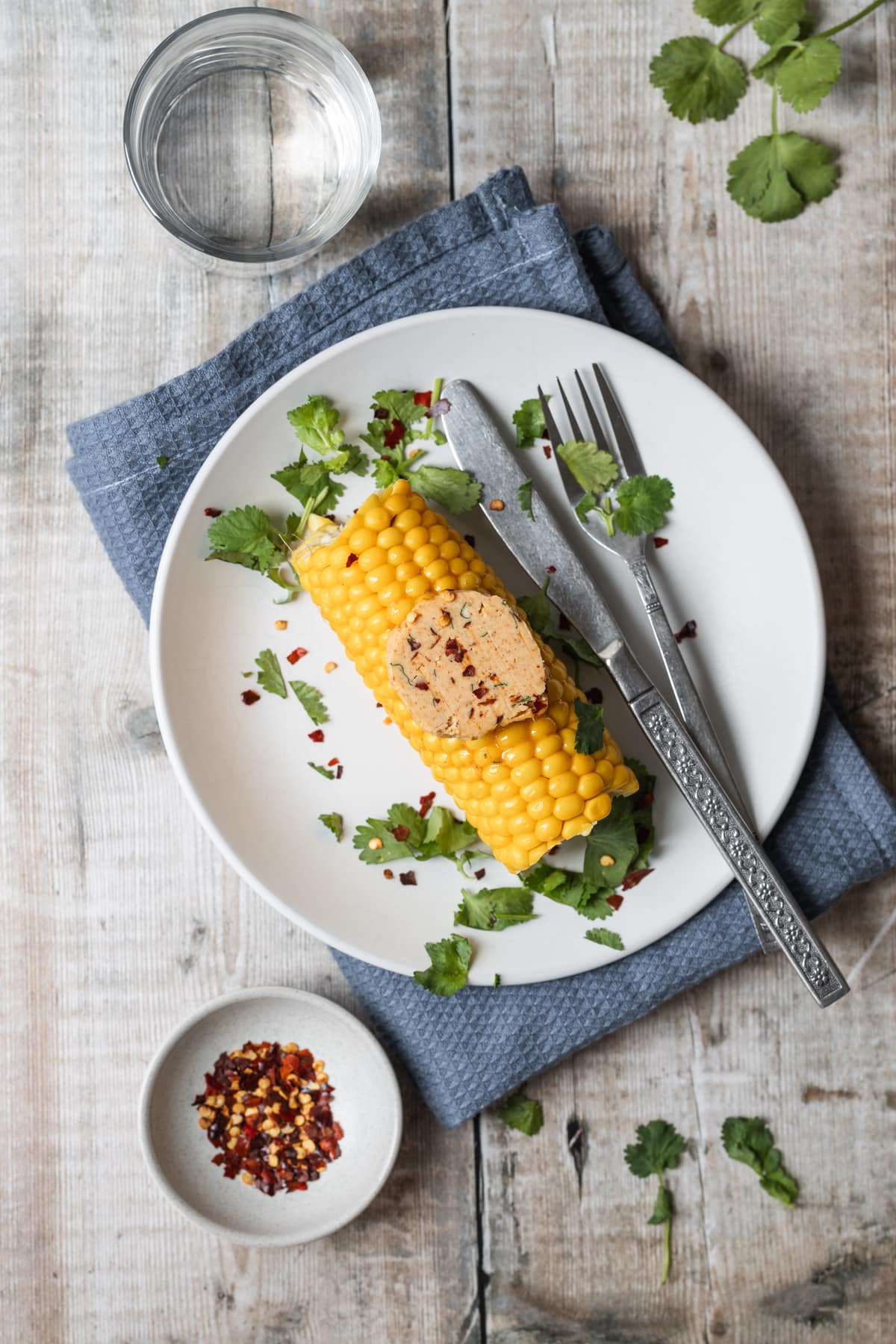 corn on the cob topped with spiced butter