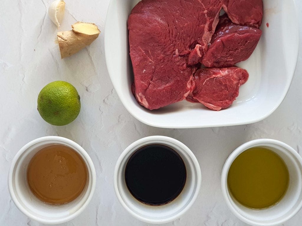 Ingredients for the honey lime steak