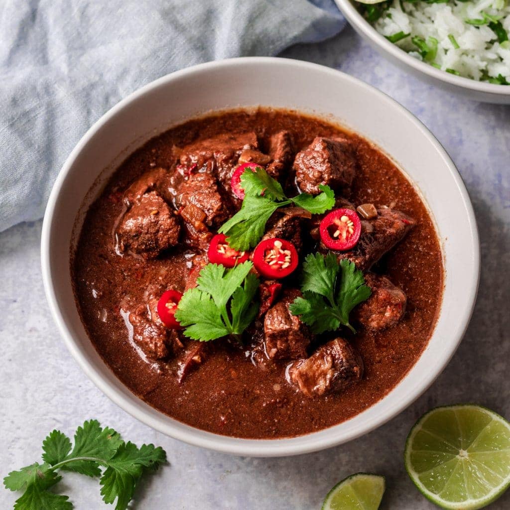 Bowl of Mexican beef stew