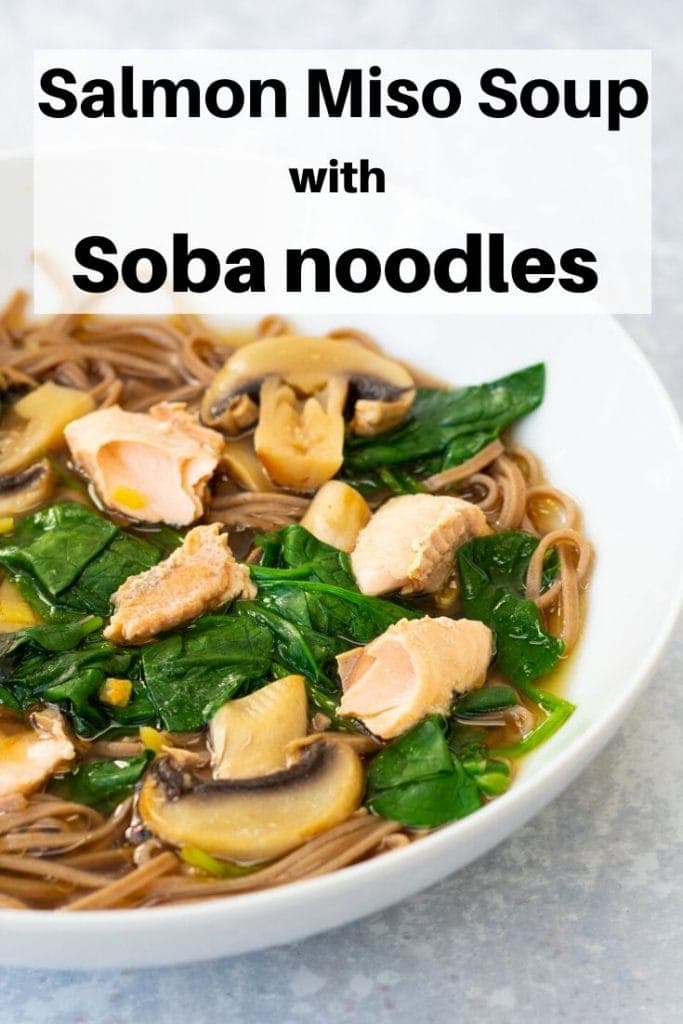 pin image for salmon miso soup with soba noodles