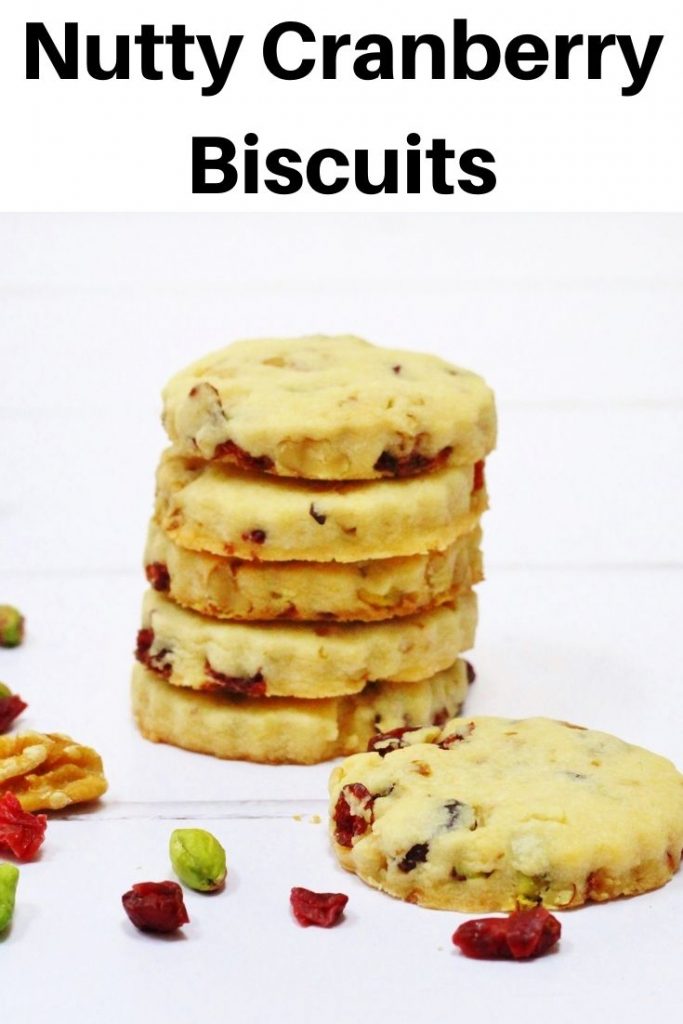 Nut and cranberry biscuits pin image