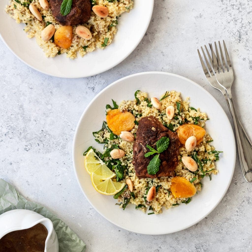 slow cooker lamb with apricots and almonds