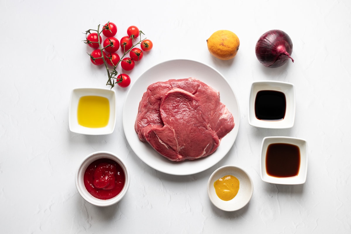 Ingredients for steak with bois boudrin sauce