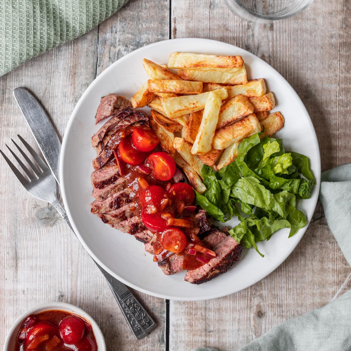 Steak with bois boudrin sauce