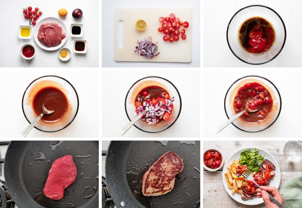 steak with bois boudrin step by step images