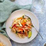 Peanut butter noodle salad with lime