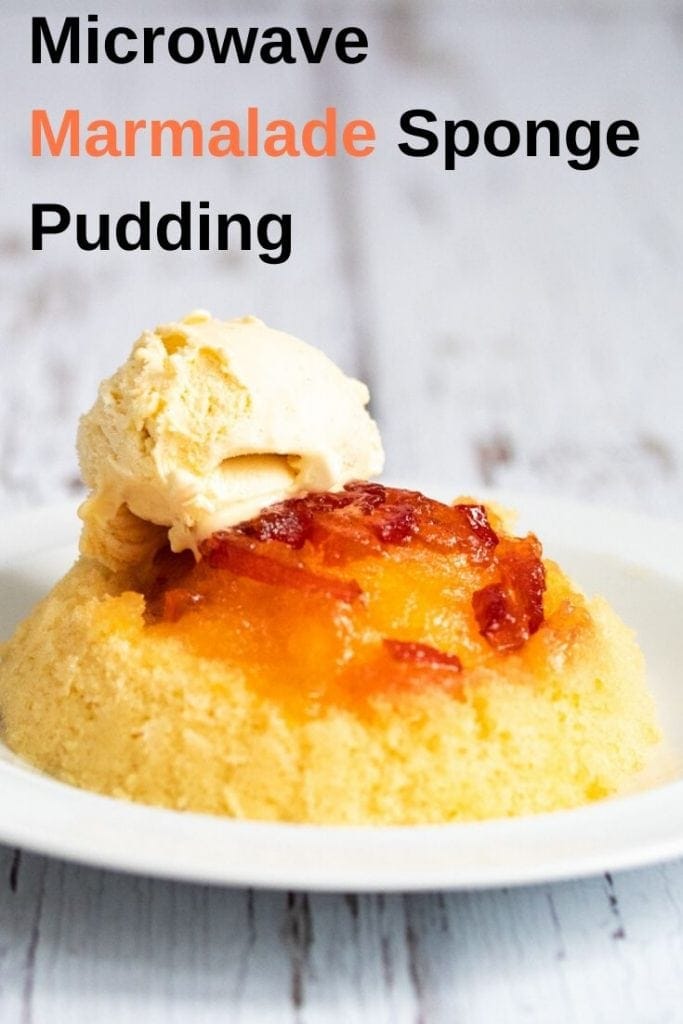 Microwave marmalade sponge pudding pin image