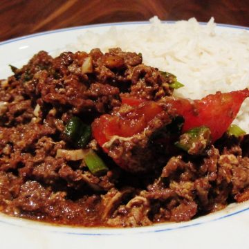 egg and beef mince stir fry