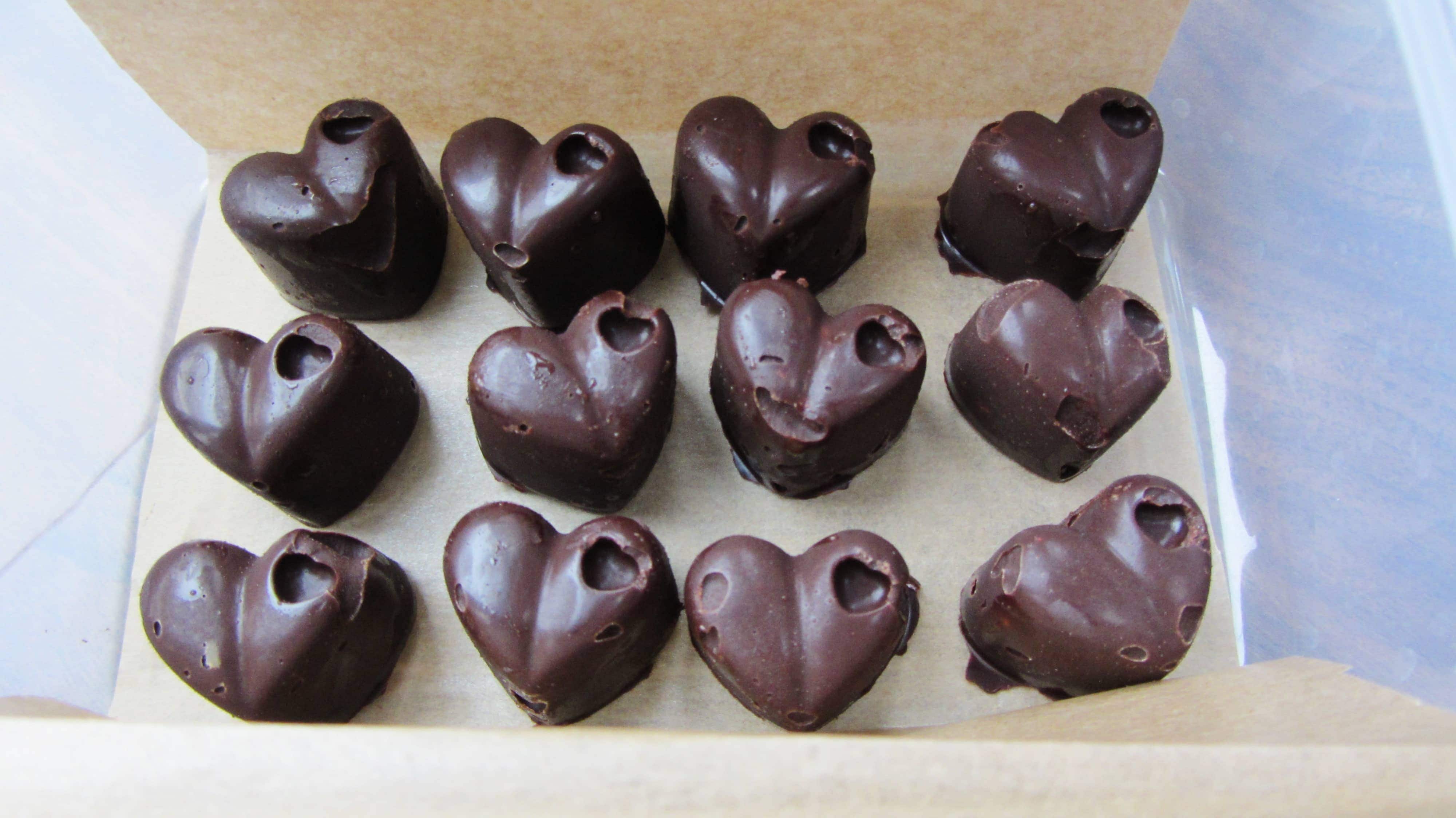 Homemade chocolates from Indigo Herbs raw chocolate making kit