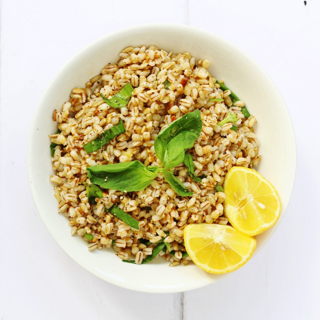 Lemon basil & barley salad