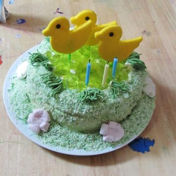 Duck pond kids birthday cake