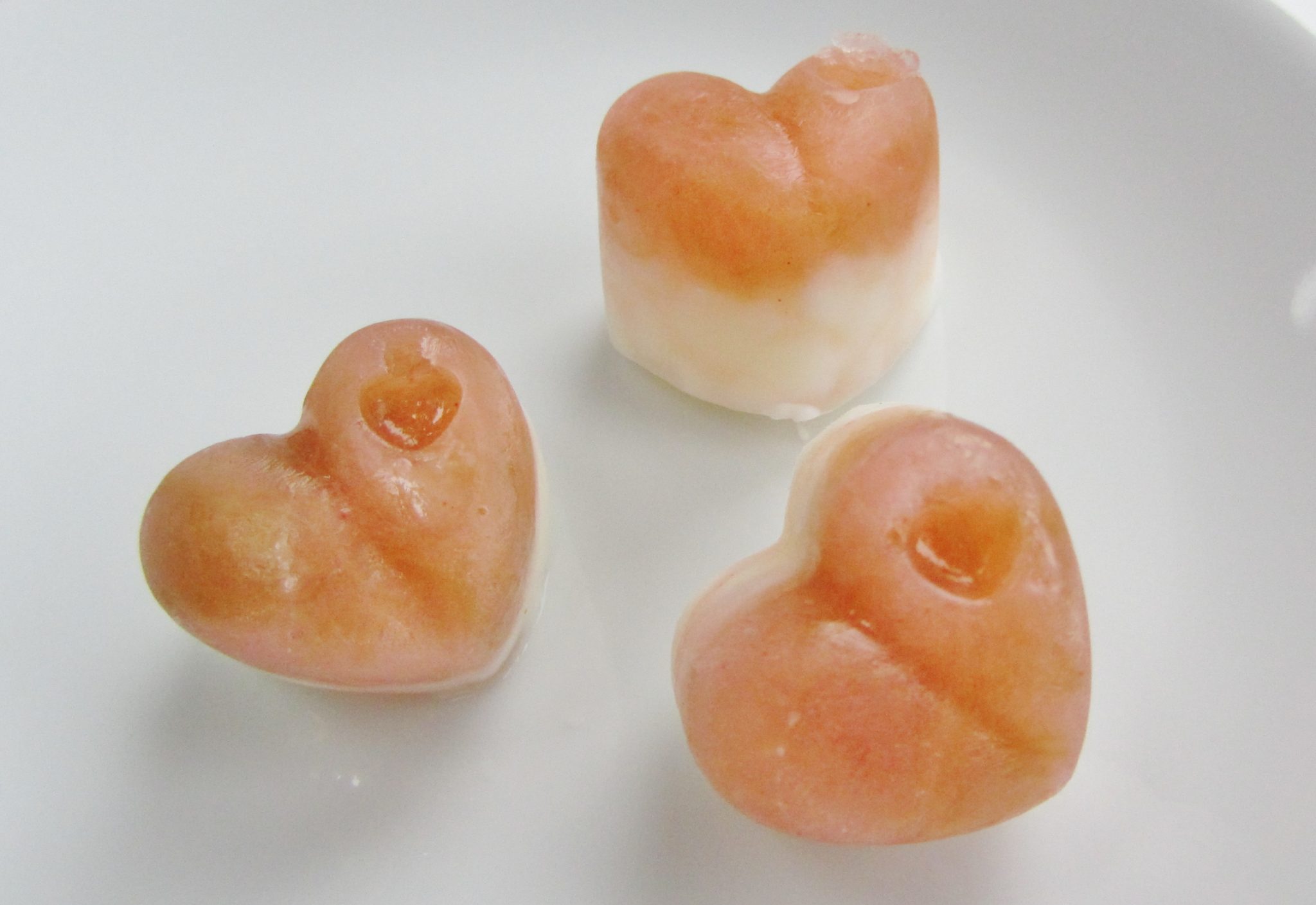 Frozen Rhubarb and fromage frais Hearts