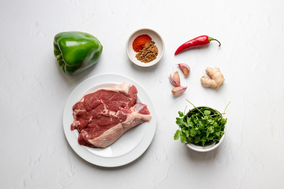 Ingredients for easy lamb stir fry