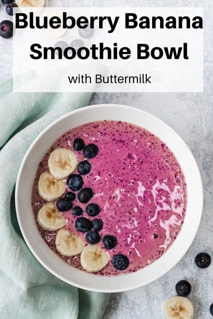 Blueberry buttermilk smoothie pin image
