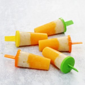 5 peach and banana ice lollies