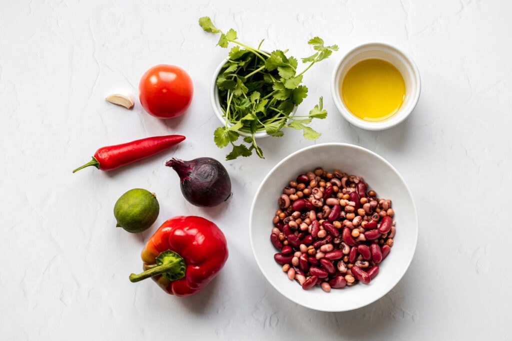 Ingredients for Caribbean bean  salad