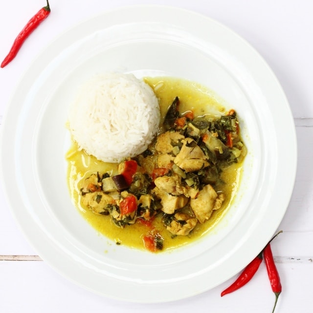 chicken and callaloo curry
