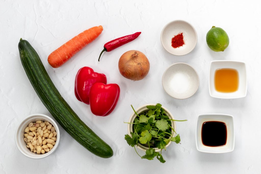 Ingredients for Thai cucumber salad