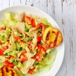 chicken and peach salad with peach dressing