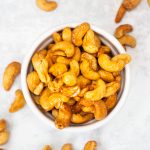 Honey roasted nuts in a bowl