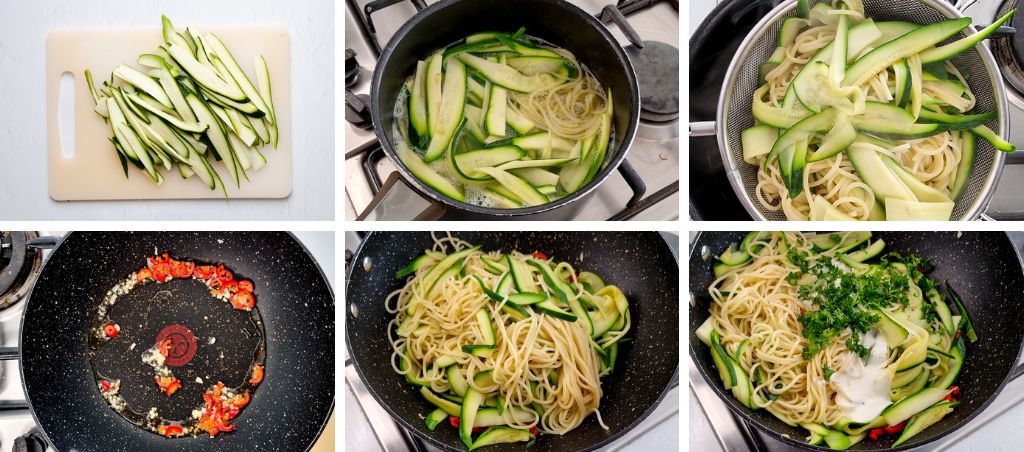 How to make creamy lemon courgette spaghetti