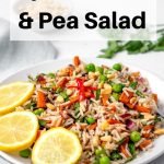 Wild rice and pea salad pin image