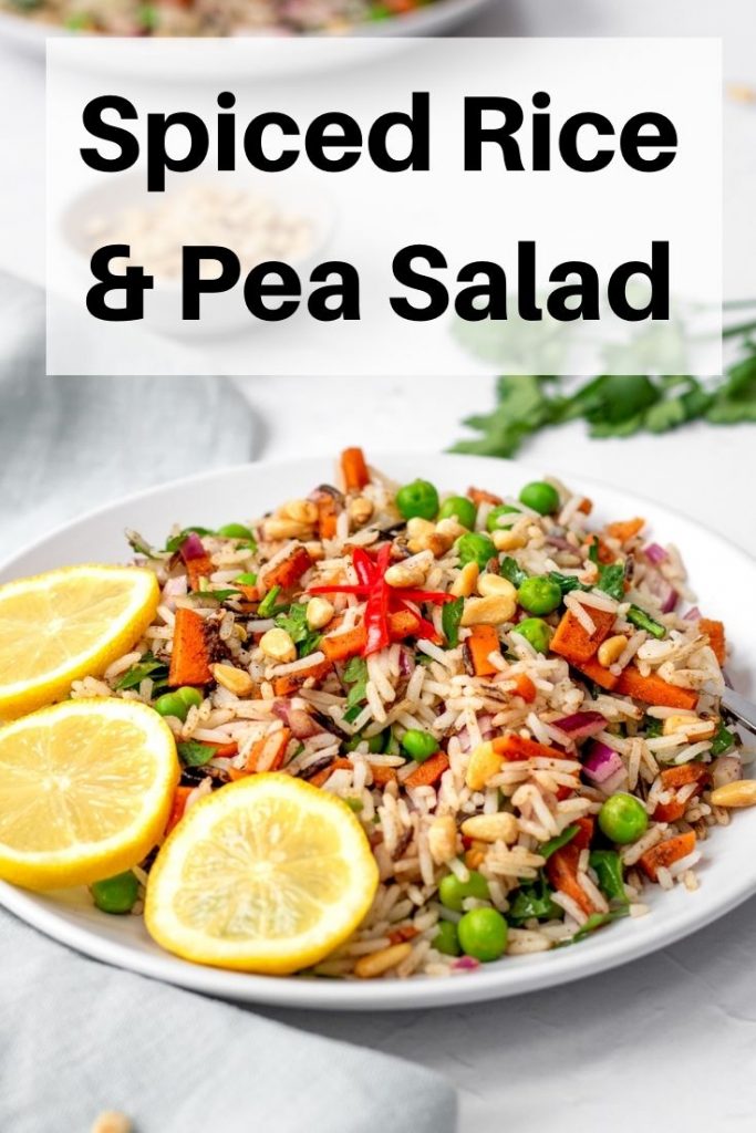 Wild rice and pea salad pin image