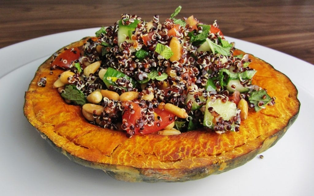 Kabocha Squash stuffed with black quinoa