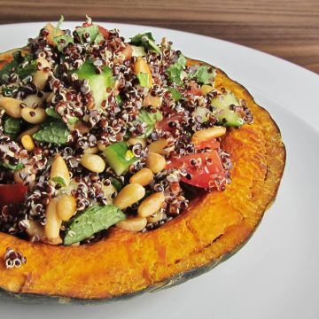 Kabocha Squash stuffed with black quinoa