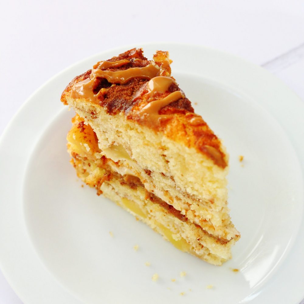 Apple cinnamon and caramel cake