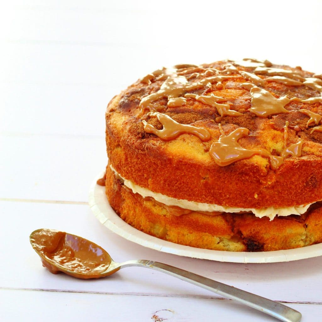 Apple cinnamon and caramel cake