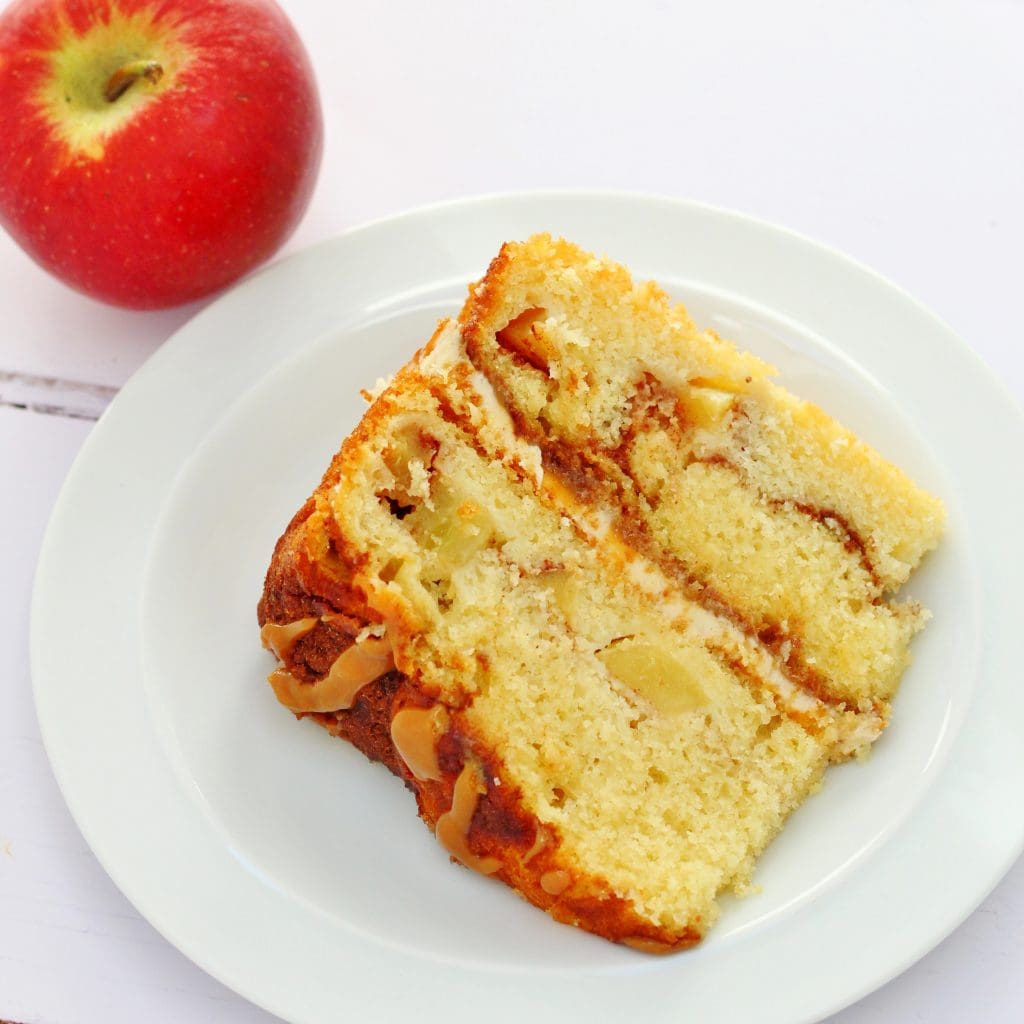 Apple cinnamon and caramel cake