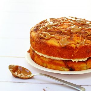 Apple cinnamon and caramel cake