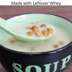 pin image for roasted garlic and potato soup made with whey