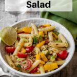 Quick pasta salad pin image