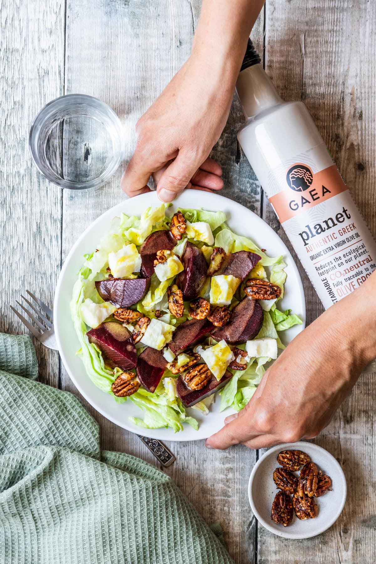 Beetroot and Goats cheese salad with EVOO