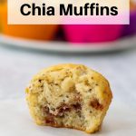 Chocolate chip chia muffins pin image