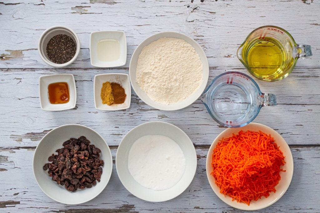 ingredients for the carrot cake