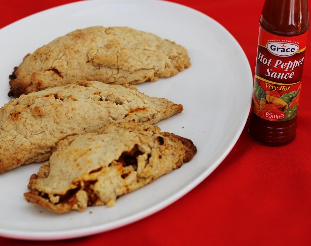 Three Caribbean beef patties