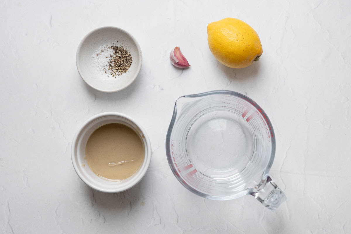 Ingredients for the tahini dressing