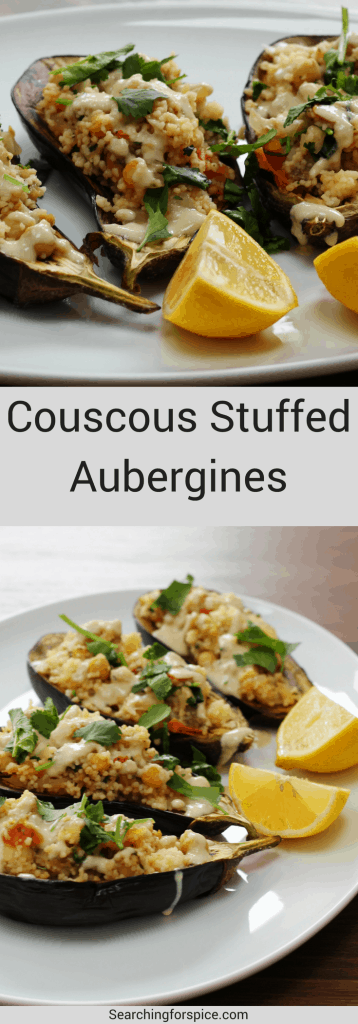 couscous stuffed aubergine pin image