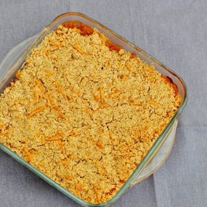 Mince and tomato crumble