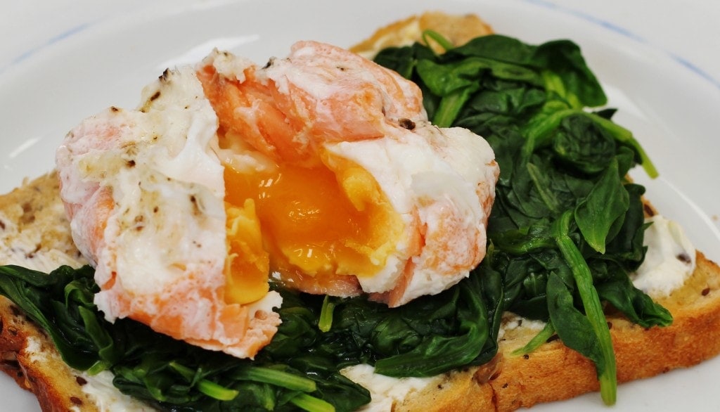 Salmon poached egg on toast 1