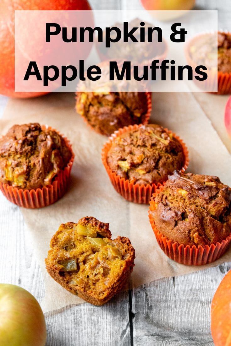 Pumpkin and apple muffins pin image