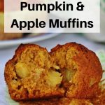 pin image of pumpkin apple muffins