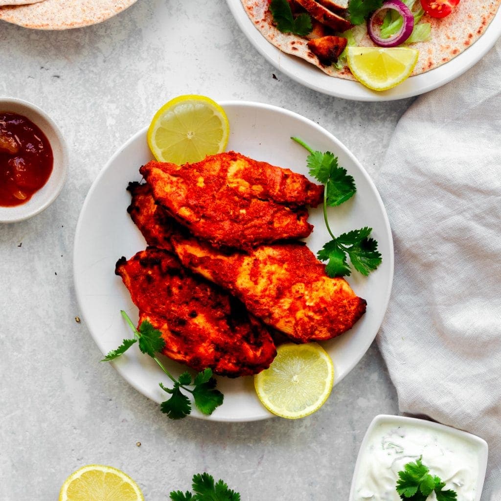 Plate of chicken tikka