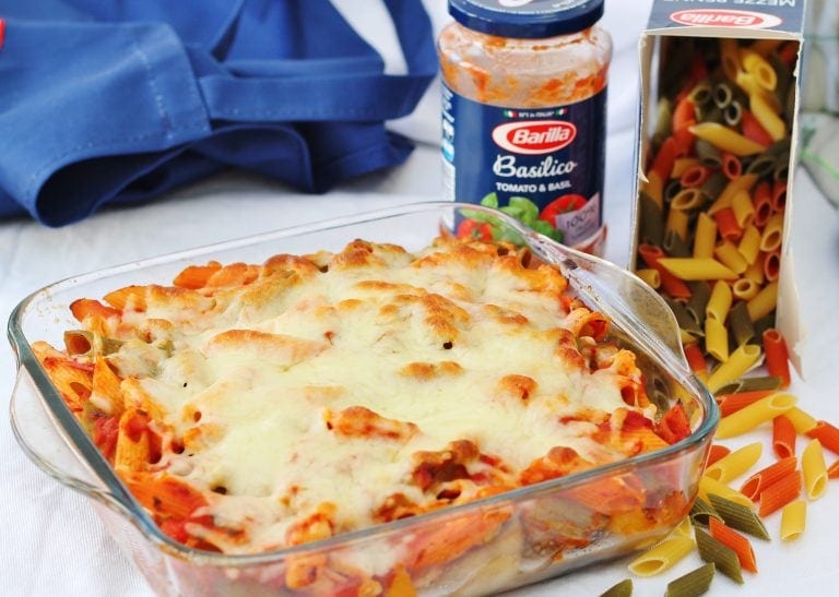 Three easy pasta recipes with Barilla - Cheesy Roasted vegetable pasta bake