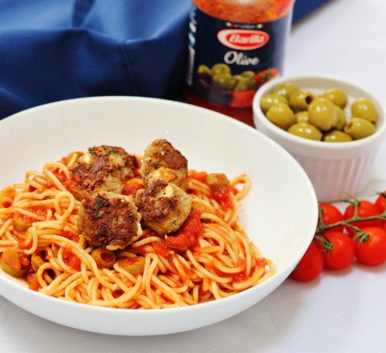 Three easy pasta recipes with Barilla - Lamb and feta meatball spaghetti