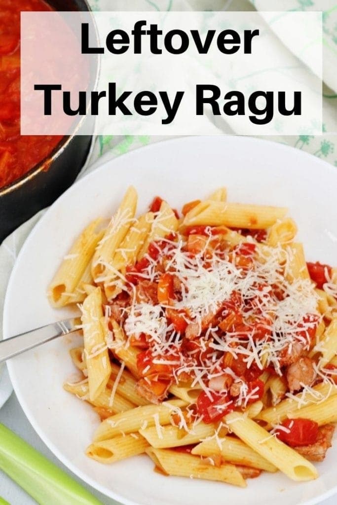 leftover turkey ragu pin image